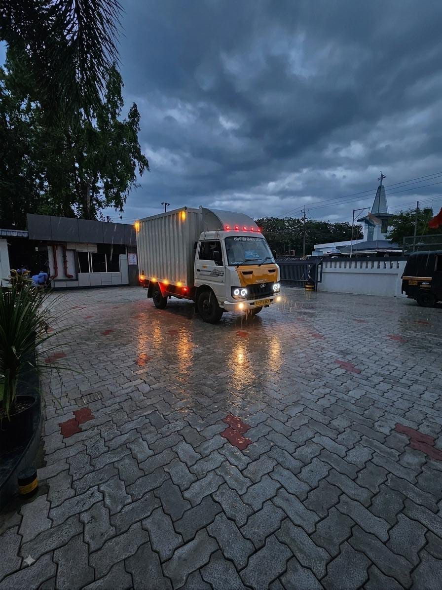 SMD vehicle operating in heavy rain